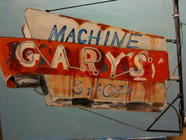 garys-machine-shop-painting painting of a vintage neon sign