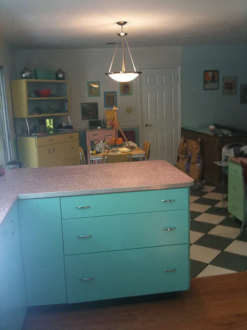 retro-kitchen-remodel retro kitchen looking toward dining area