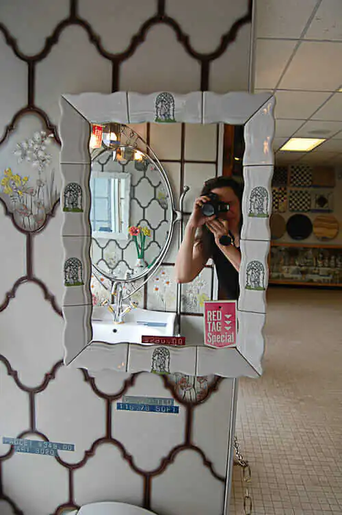 vintage ceramic mirror