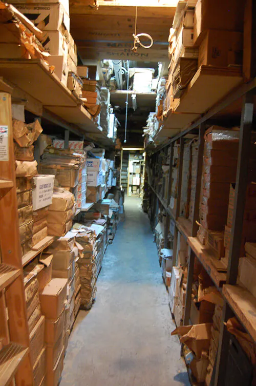 storage area for vintage tile from world of tile