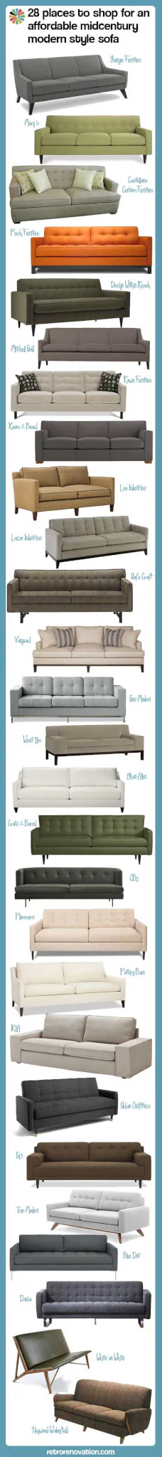 28 vintage reproduction sofas