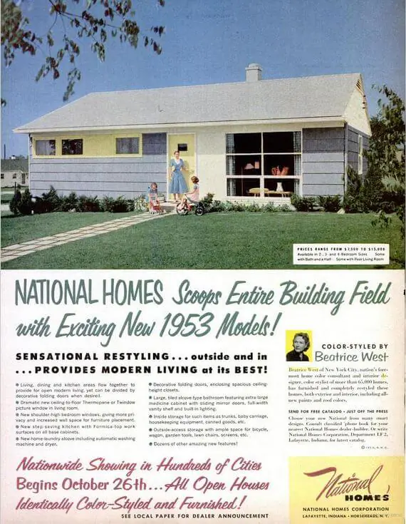 Ad for National Homes October 1952
