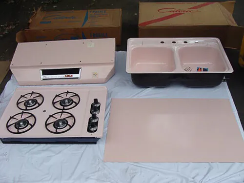 New Old Stock pink Caloric kitchen appliances