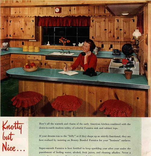 formica in knotty pine kitchen