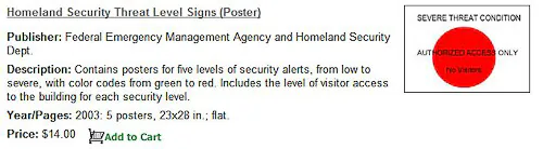 Homeland Security Threat Level Posters Signs homeland security threat level signs