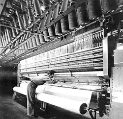 Carpet manufacturing tufting machine - Shaw Floors historic photo