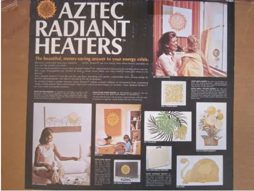 aztec-radiant-heater These are the designs that were available -- a heater -- on a wall!
