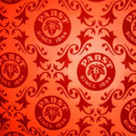 flocked wallpaper of pabst blue ribbon beer