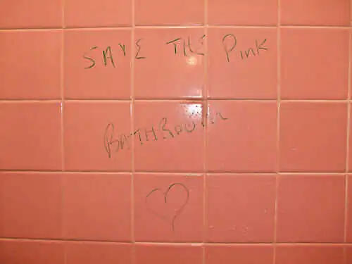 save the pink bathroom