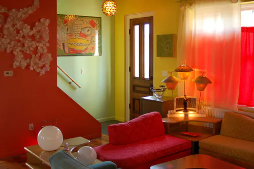 Colorful Retro entry and living room Colorful Retro entry and living room
