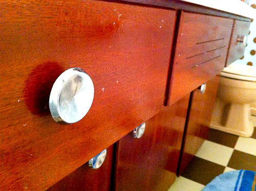 wood-vanity wood bathroom vanity with retro drawer pulls