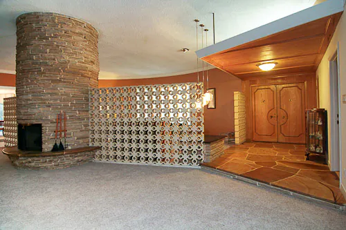 midcentury modern round living room