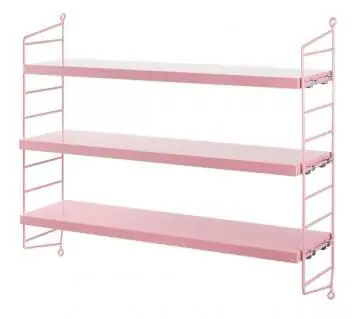 string shelf pink