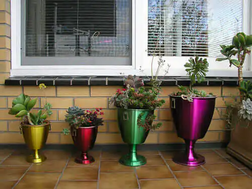 aluminum-planters vintage anodized aluminum planters