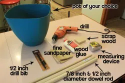 materials needed for mid century planter stand
