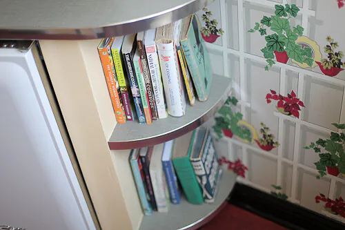 rounded shelves in kitchen