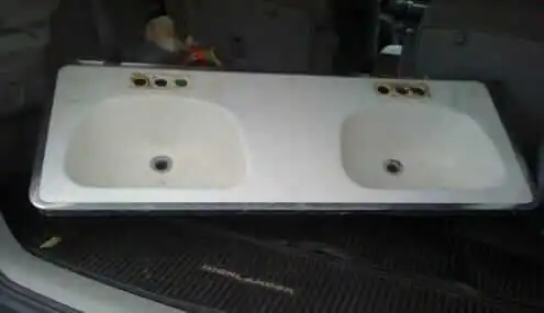 double bowl steel bathroom sink