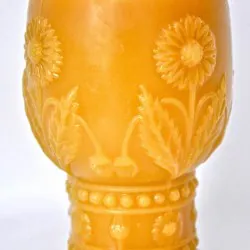 mid century cast beeswax candle