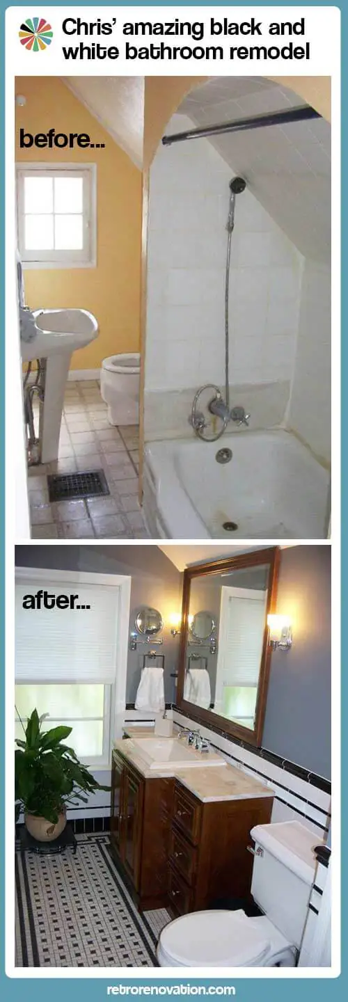 Vintage Bath Remodel before and after