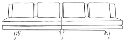 harper-armless-sofa younger Furniture mid century armless sofa harper younger Furniture
