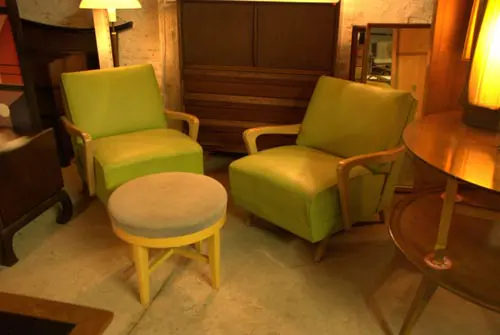 retro green chairs