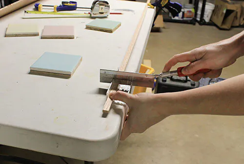 cut-wood with mini mitre saw and box cut-wood with mini mitre saw and box