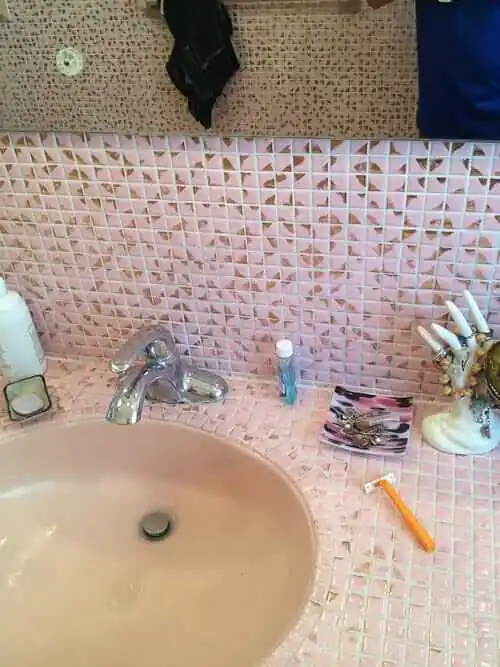 pink-tile pink gold metallic tile