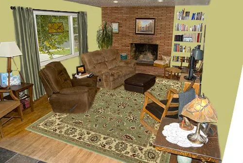 Living-room-green-bookshelf Living-room-green-bookshelf