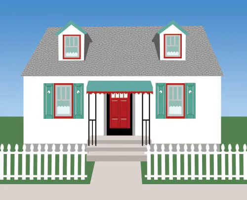 cape-cod-house-vintage sketch cape-cod-house-vintage sketch