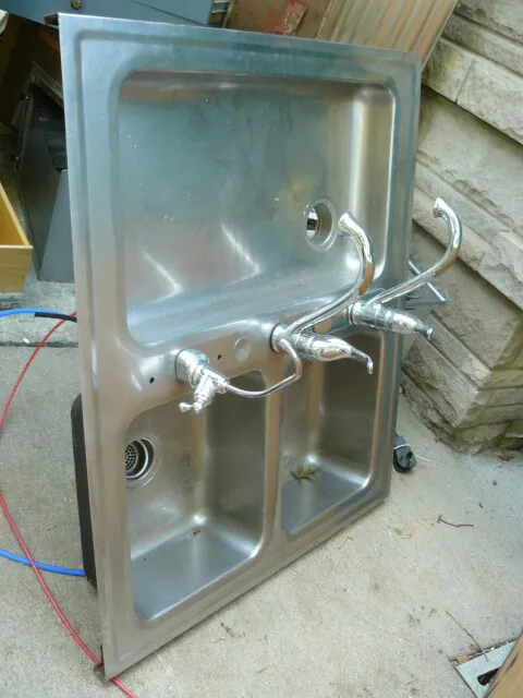 two sided vintage sink stainless steel