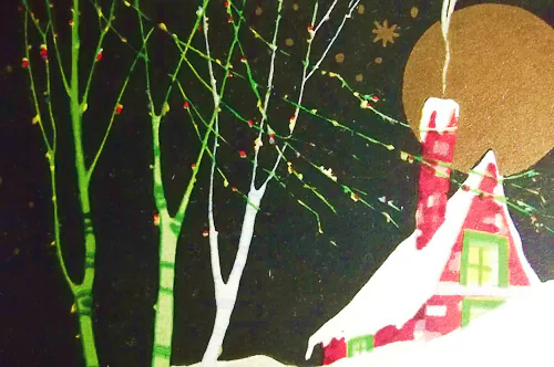 christmas-card-vintage vintage christmas card house