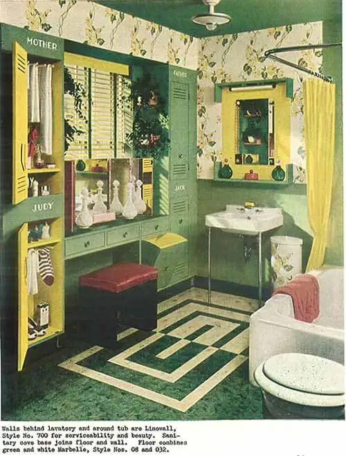 Vintage-green-and-yellow-laminate-floored-bath