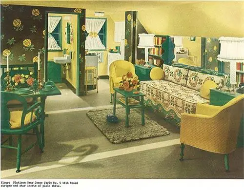 vintage-yellow-and-green-living-room