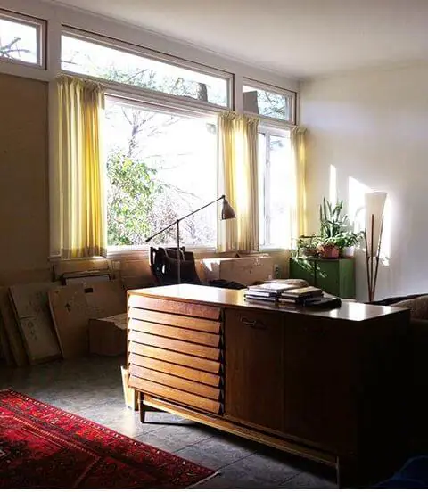 window treatments mid century modern house