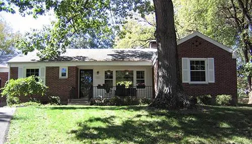 Retro brick ranch house