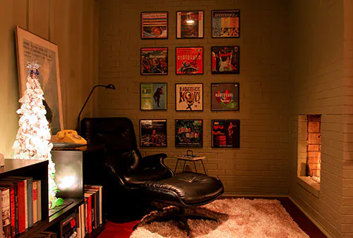 framed record albums as art