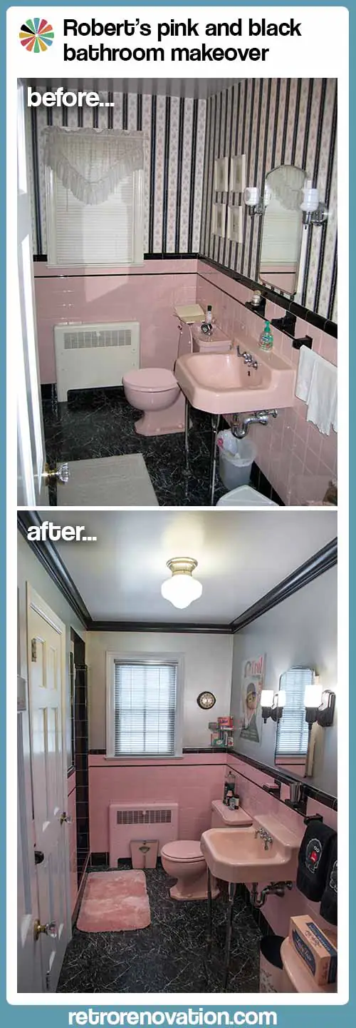 pink and black vintage-bathroom
