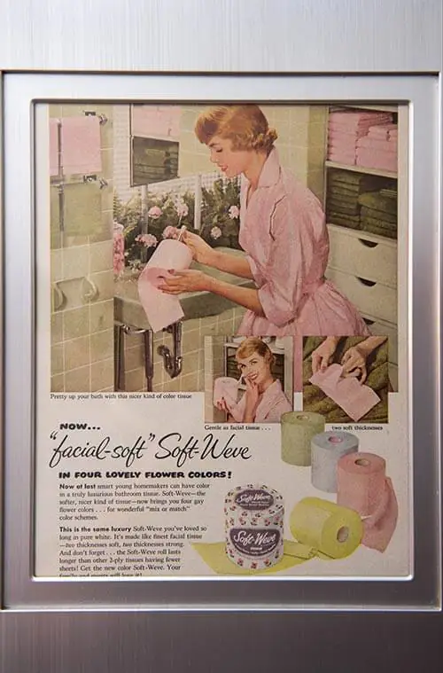 vintage-colorful-toilet-paper-ad-framed