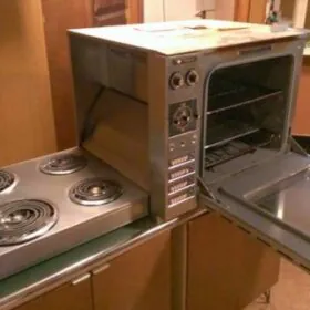 counter top oven with fold down electric burners