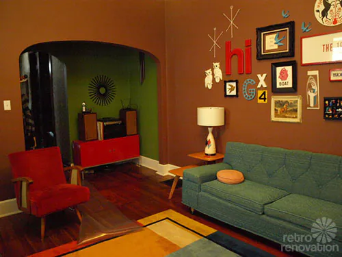 retro modern living room