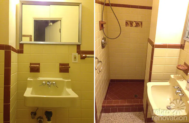 vintage bathroom tile vintage-yellow-and-brown-tile-bathroom