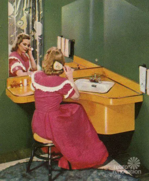 retro bathroom vanity formica