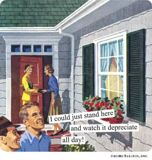 funny illustration about homes depreciating in value