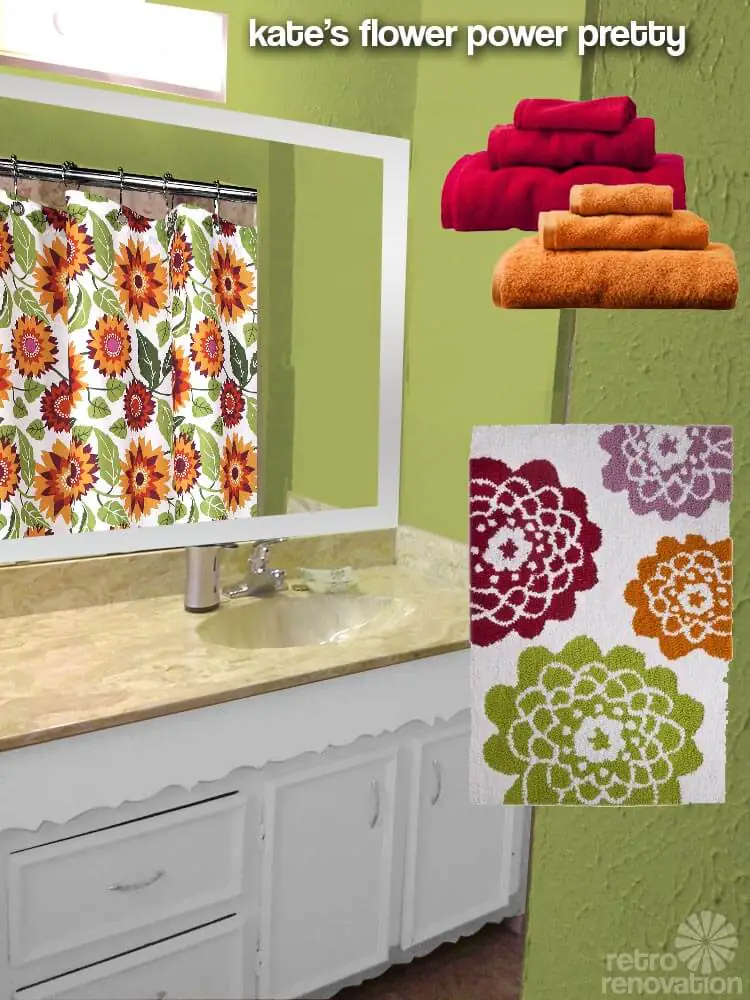 retro colorful bathroom