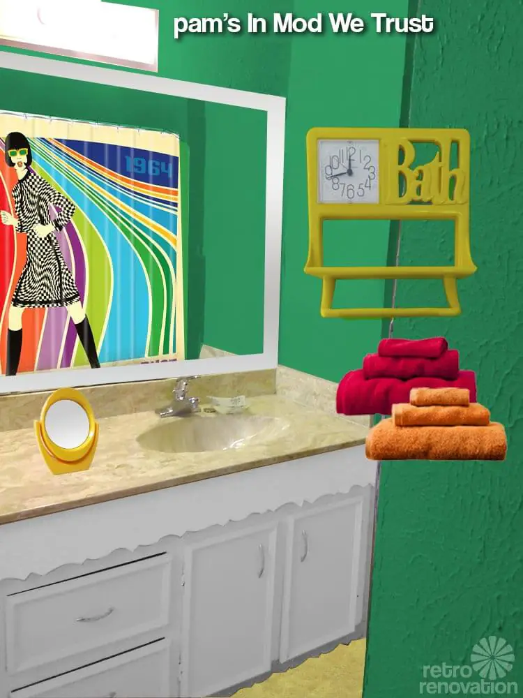 retro mod bathroom
