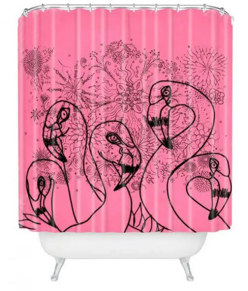 pink flamingo shower curtain