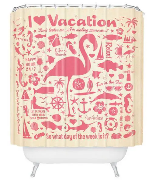 pink flamingo shower curtain