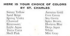 st charles kitchen colors 1957