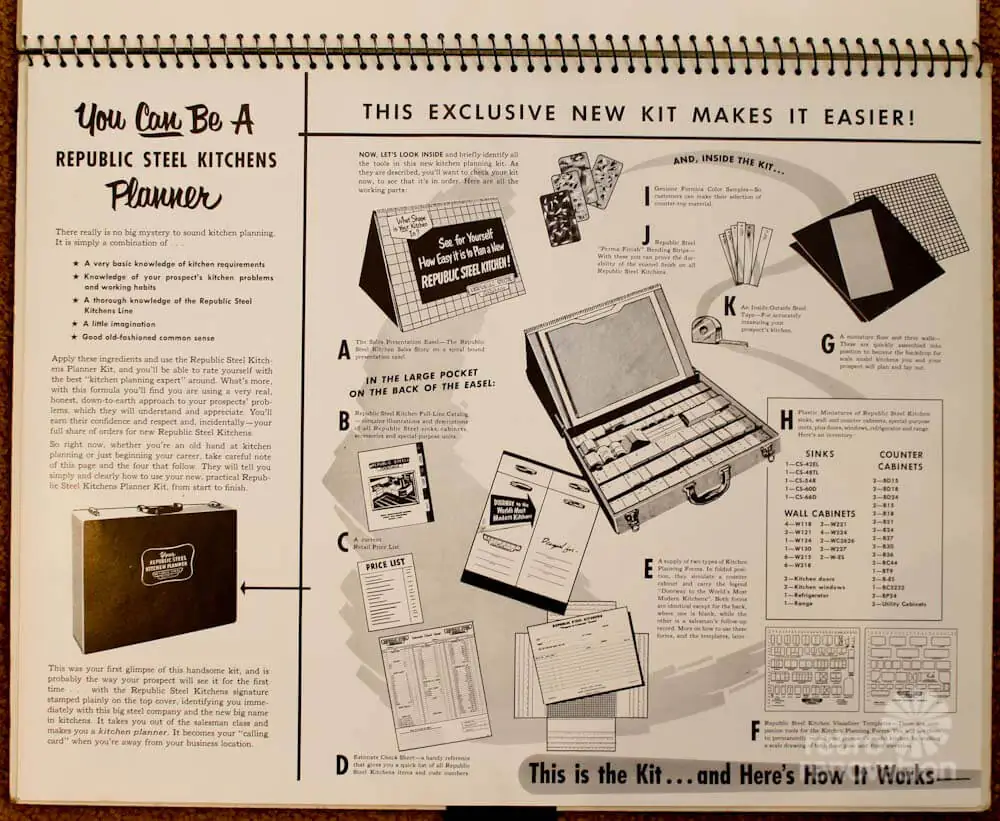 vintage salesman sample kitchen planner