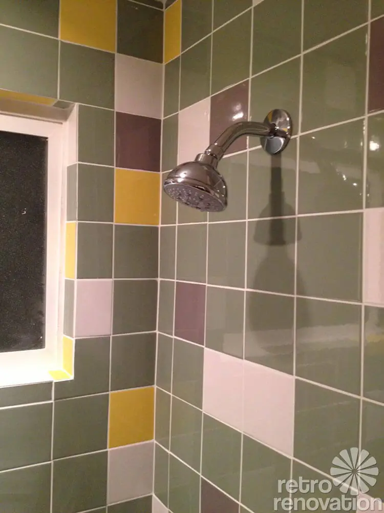 midcentury bathroom remodel four inch retro tile